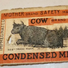 VANHA Tulitikku Etiketti Cow Lehmän Maito 1900-l - pikkukuva 1