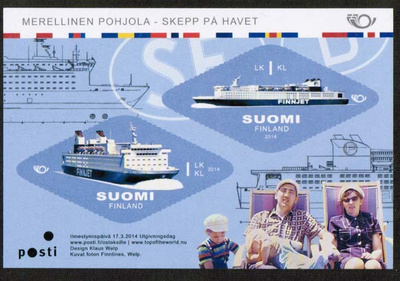 2014 Merellinen Pohjola, postituore pienoisarkki.