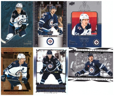 6 x MARK SCHEIFELE Winnipeg Jets, Erikois/Parallel Kortteja