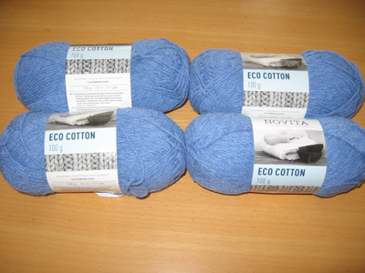sinistä ECO-puuvillalankaa 400g
