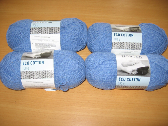sinistä ECO-puuvillalankaa 400g