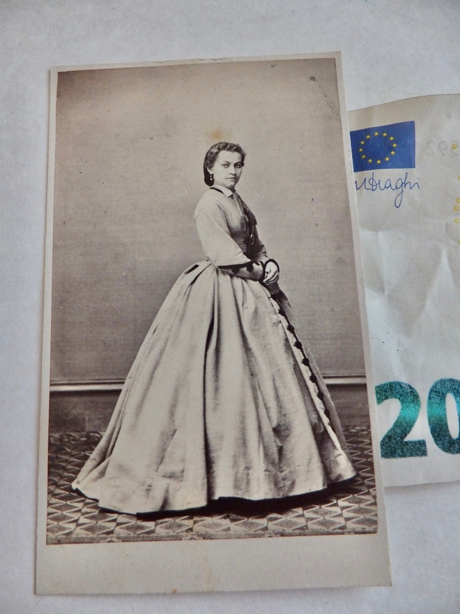 VANHA CDV Valokuva Nayttelijä Hedvig Raa-Winterhjelm 1860-l