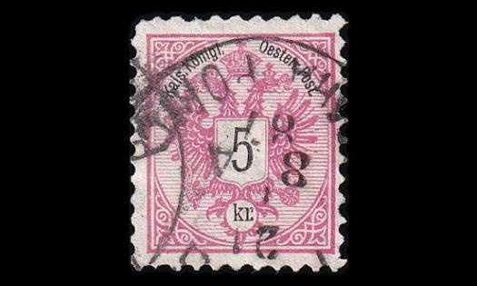 Itävalta 46D o Kaksoiskotka 5 Kr (L 10½) (1883)