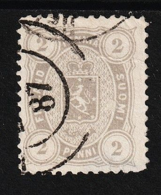 1882 2pennin Vaakunamerkki leimattuna