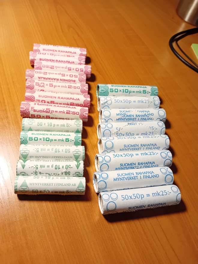 Myydään Suomen Rahapajan kolikko rullia