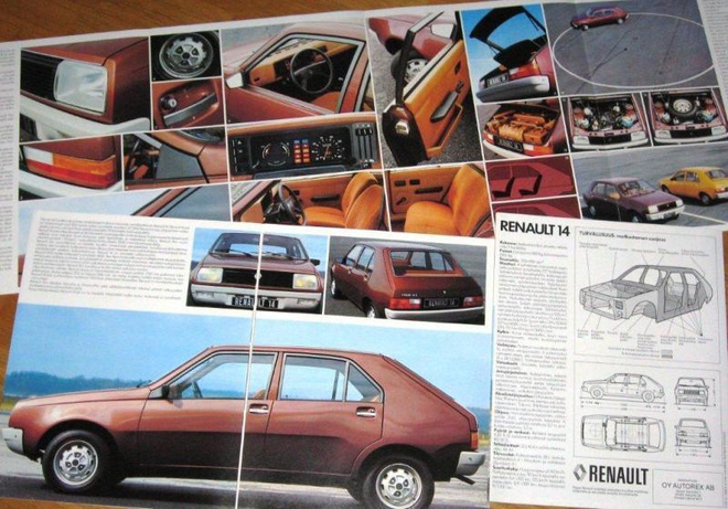 1977 Renault 14 esite - suomalainen - KUIN UUSI