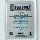 Mikael Granlund 13-14 Panini PlayBook Rookie Cyan Plate 1/1 - pikkukuva 2