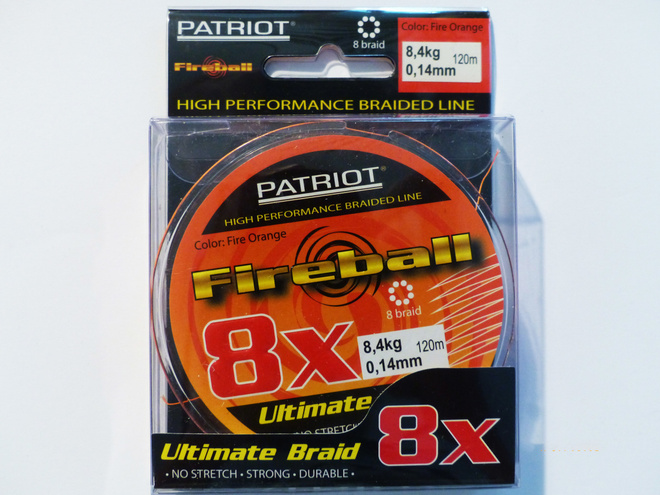 PATRIOT FIREBALL 8X 120m, 0,14mm, 8,4kg Väri: Fire Orange