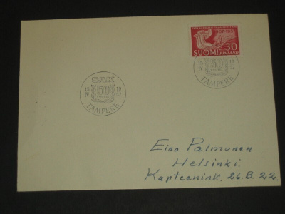 FDC 1957 SAK,  EL, kulkenut