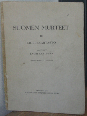 Lauri Kettunen: Suomen murteet III. Murrekartasto. 2p.