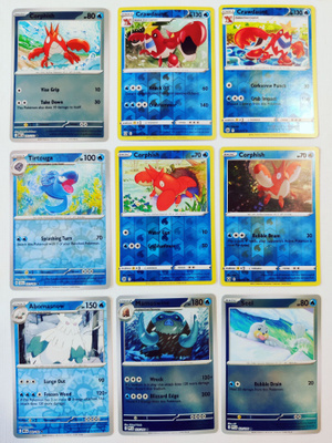 Pokemon Reverse Holo kortteja 9kpl