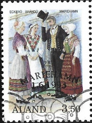 Åland 1993 Kansanpuvut 3,50 mk EP Lape 073 alareuna LOISTO
