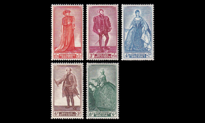 Belgia 858-62 ** Tuberkuloosi muotokuvia (1949)