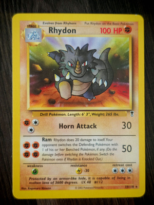 Pokemon kortti Rhydon Legendary collection rare