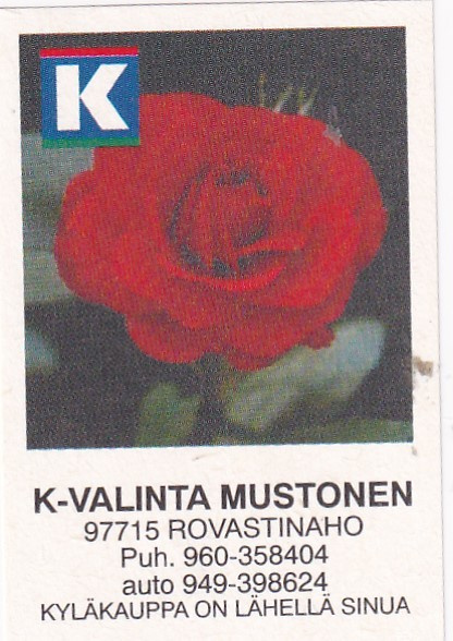 Rovastinaho. K-Valinta Mustonen  , Kesko  , 7/12