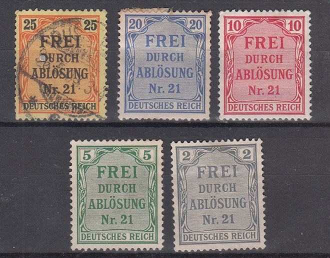 REICH keisarikunta 1903-1905 Dienstmarken