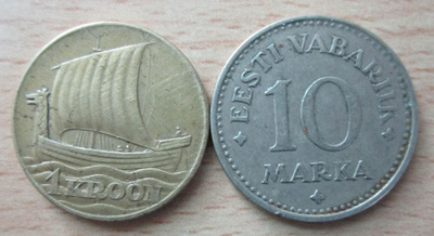 Viro 10 markkaa 1925 ja 1 krooni 1934