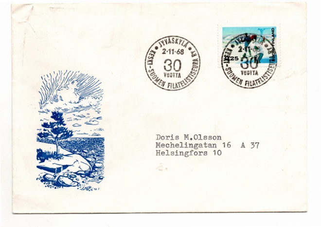 Jyväskylä: Keski-Suomen Filatelisti (erikoisleima 2.11.1968)