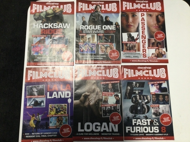 DISCSHOP FILMCLUB -lehtiä. 6kpl.