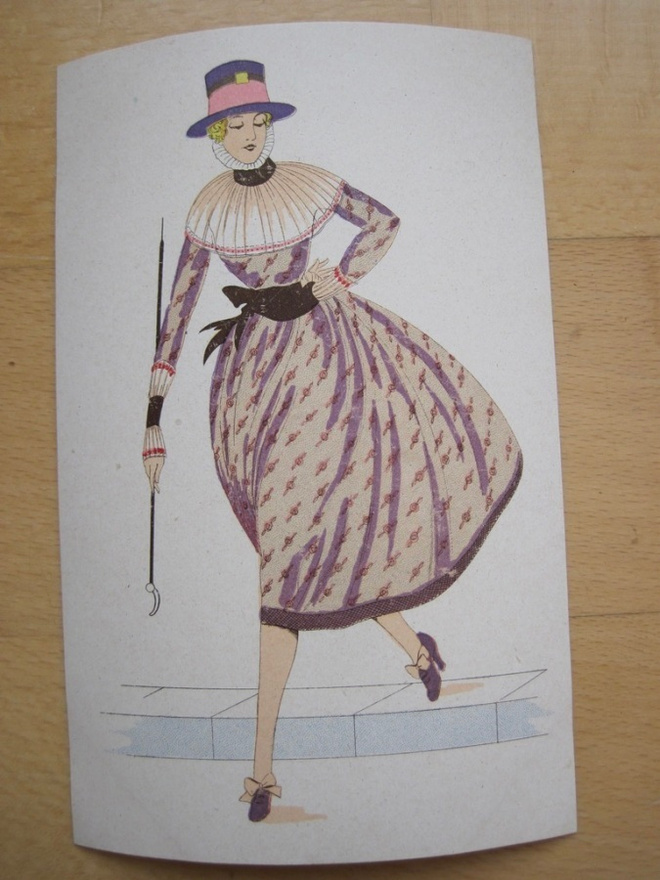 VANHA Postikortti Xavier Sager Art Deco n. 1920 HUIPPUKUNTO