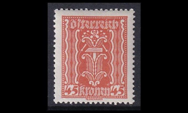 Itävalta 373 ** Käyttösarja maatalous 45 Kr (1922)