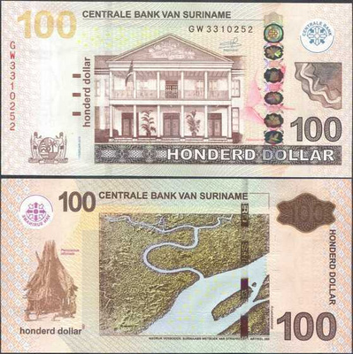 Surinam Suriname 100 Dollar 2019 (P-166d) UNC