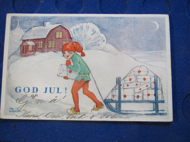 God Jul. Maj Lindman. Joulukortti
