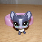 LITTLEST PET SHOP harmaa-lila kimalle KOIRA + peti - pikkukuva 5