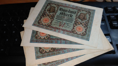 Germany Saksa 100 Mark 1920 P69 F-F+ 2,50€/kpl