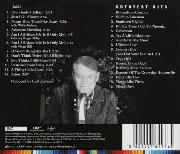 GLEN CAMPBELL - ADIOS/GREATEST HITS
