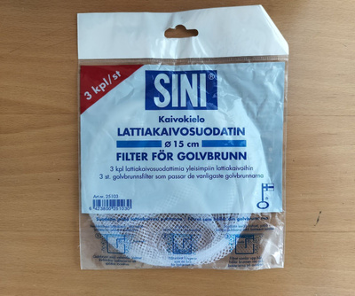 Sini Kaivokielo lattiakaivonsuodatin 3 kpl