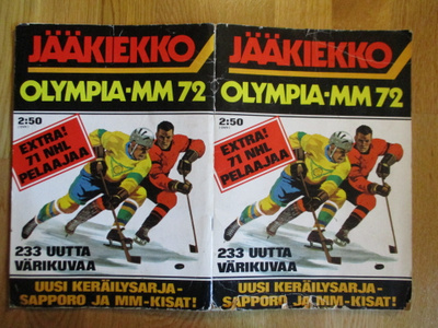 JÄÄKIEKKO OLYMPIA-MM 72 KERÄILYKIRJA n 190 lätkäkorttia 1972