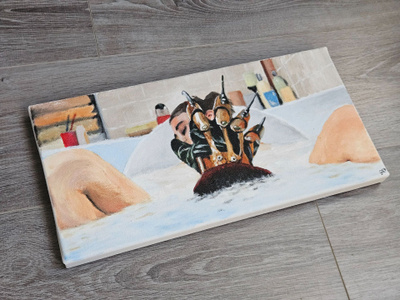 Freddy - taulu, akryylimaalaus 20x40cm
