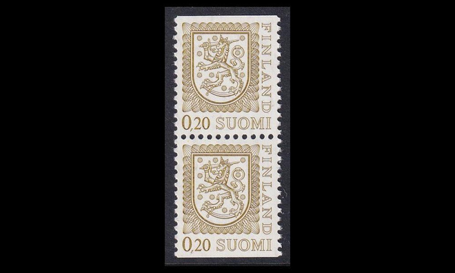 817IIbDx ** Leijonamalli 0,20 mk typ IIB, 3-ham, x-pap (1977
