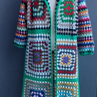 Alina´s Handmade käsin virkattu VILLATAKKI ISOÄIDINNELIÖ - pikkukuva 4