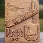 Valmistajan leimalla Pronssinen merkki. Halkaisija - 46*34 m - pikkukuva 1