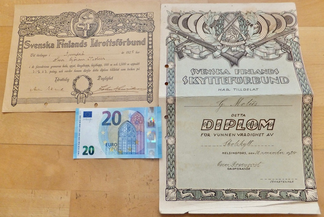 2 VANHAA Kunniakirjaa Ammunta + Urheilu 1924 SFSF + SFIF