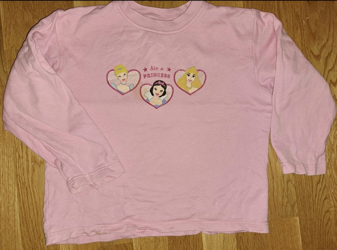 Vaaleanpunainen prinsessa paita koko 130cm