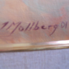 ÖLJYVÄRIMAALAUS KANKAALLE HUIVIPÄINEN TYTTÖ,MOLLBERG 2001v - pikkukuva 3