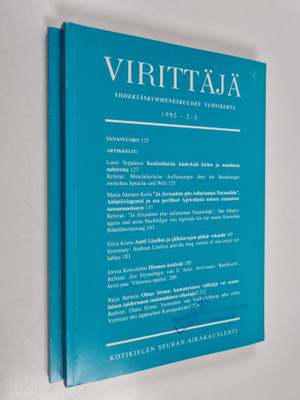 Virittäjä 1-3/1992