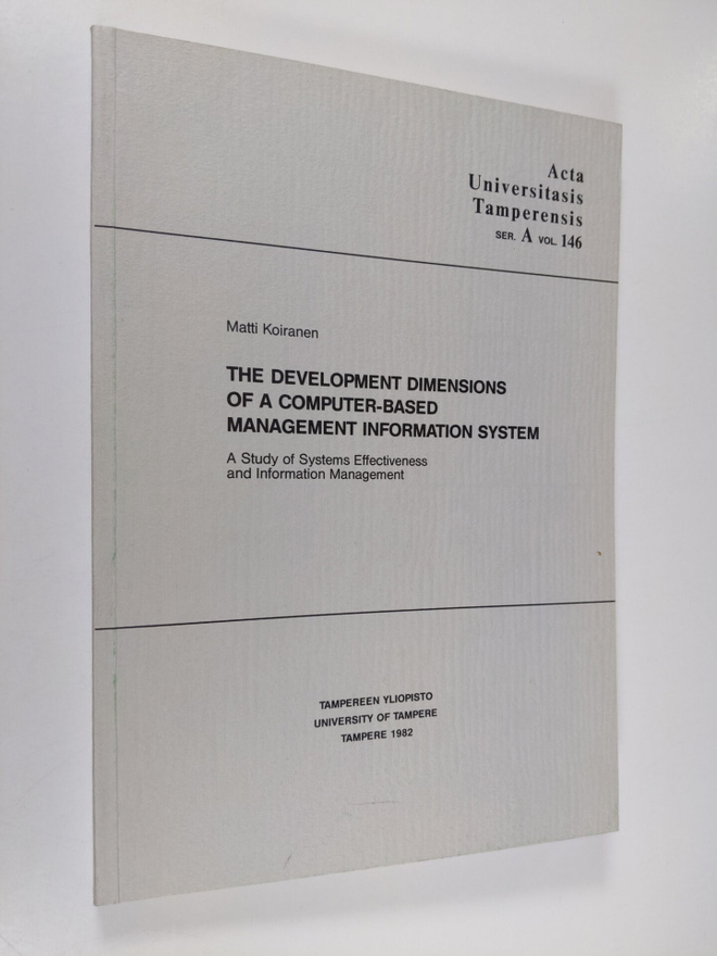 Matti Koiranen : The development dimensions of a computer...