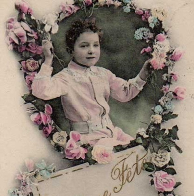 LAPSI / Romanttinen poika ja ruusukehykset. 1900-l.