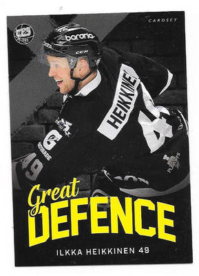 2018-19 CardSet Great Defense #14/15 Ilkka Heikkinen TPS