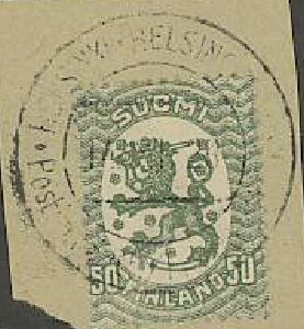 1921 50p vihreä leima: Postim.näytt. 1928