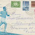 1952 Olympia merkit Olympia-aiheisessa kirjeessä leimattuna. - pikkukuva 1