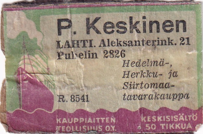 Lahti. P. Keskinen, R. 8541 .  s56