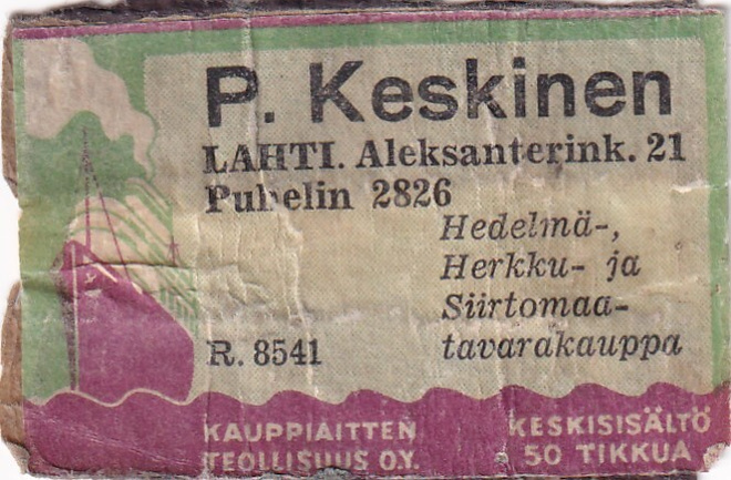 Lahti. P. Keskinen, R. 8541 .  s56