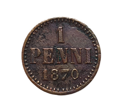 1 Penni 1870 - Harvinainen!