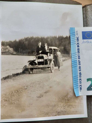 VANHA Valokuva KIVA Auto 1920-l