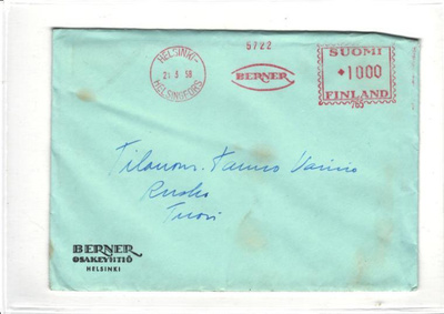 POSTILÄHETYS FRAMA BERNER HELSINKI
